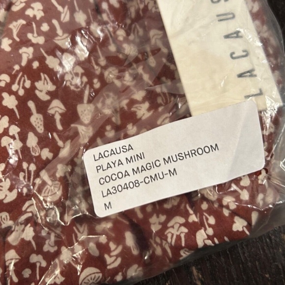 LACAUSA x Anthropologie Playa Mini Babydoll Dress Coco Magic Mushroom Size M - Picture 5 of 7